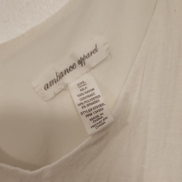 Ambiance Cream Asymmetrical Tiered Sleeveless Tank Top - Picture 2 of 3